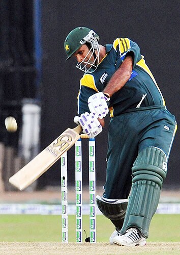 Naved-ul-Hasan plays a shot during the fifth and final One-Day International match between Sri Lanka and Pakistan at The R Premadasa Stadium in Colombo. (AFP Photo) Pak vs SL: 5th ODI