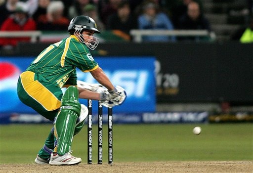 South Africa's Albie Morkel sweeps a ball during World Twenty 20 cricket Championships against England at Newlands in Cape Town, South Africa, Sunday, Sep. 16, 2007. South Africa vs England