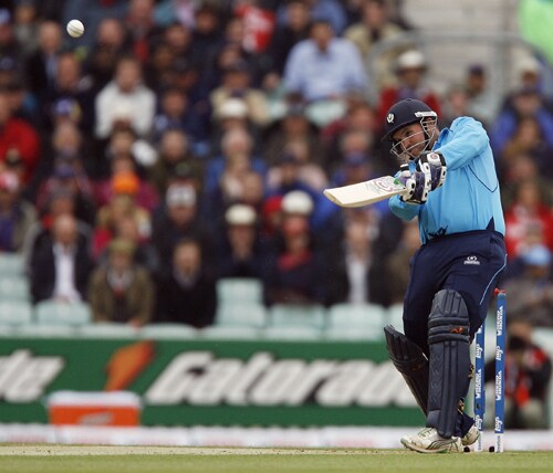 Ryan Watson of Scotland hits the ball during the ICC World Twenty20 match against New Zealand at The Oval in London. (AFP Photo) WT20: NZ vs SCO