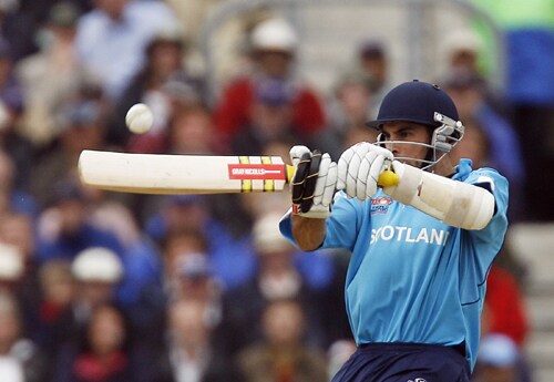 Kyle Coetzer of Scotland hits the ball during their ICC World Twenty20 match against New Zealand at The Oval in London. (AFP Photo) WT20: NZ vs SCO