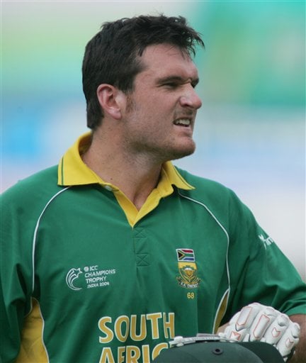 South African cricket team captain Graeme Smith reacts after being out against Sri Lanka in Ahmadabad on Tuesday. ICC SA-SL