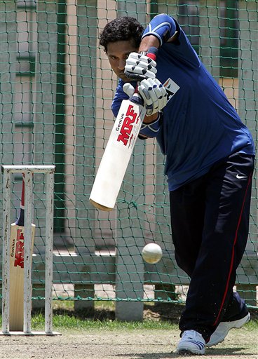 India's cricket player Sachin Tendulkar, watches his shot during the net practice in Benoni, South Africa. India gears up for SA