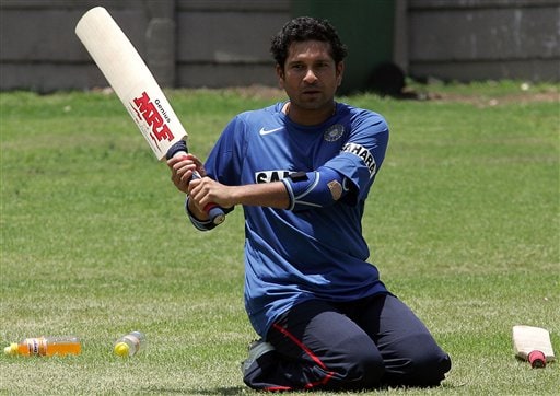 India's cricket player Sachin Tendulkar, during the team practice in Benoni, South Africa. India gears up for SA