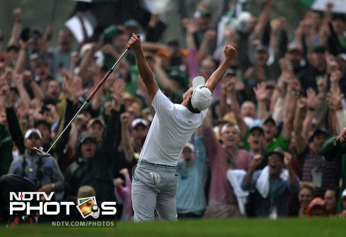 Golf fans anxious for Australia's first win at Augusta National were euphoric after the win.<br><br>Some even developed their own hashtag: itsourtime. (AFP image)