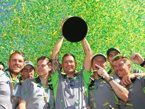 World Champions Aussies Celebrate With Fans at Federation Square