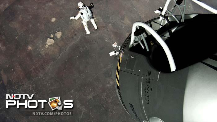 Shortly before jumping, in footage beamed live around the world -- on a crackly radio link recalling Neil Armstrong's first words on the Moon -- he had said: "Sometimes you have (to go) up really high to (understand) how small you are."