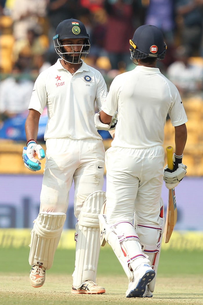 Cheteshwar Pujara scored his 14th fifty in the last session of the day Bengaluru Test, Day 3: Pujara, Rahane Lead Hosts' Resistance