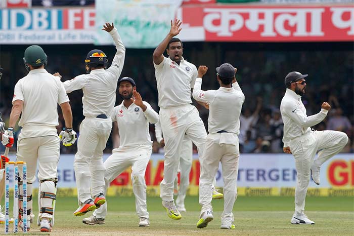 R Ashwin removed Mitchell Marsh, Matthew Wade and Mitchell Starc. He finished with 6/41 India Beat Australia By 75 Runs To Win 2nd Test, Level Series 1-1