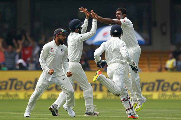 R Ashwin removed David Warner early on 33 in the first session itself. All pictures courtesy: BCCI Bengaluru Test, Day 2: Indian Bowlers Fight But Australia Take 48-Run Lead