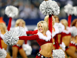 Spreading Christmas cheer, the cheerleaders' way