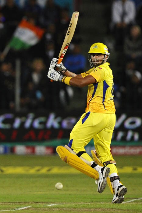 Chennai batsman Murali Vijay plays a stroke during the Champions League Twenty20 League match between Bushrangers and Chennai Super Kings at St. Georges park Stadium in Port Elizabeth. (AFP Photo) CLT20: Victoria vs Chennai