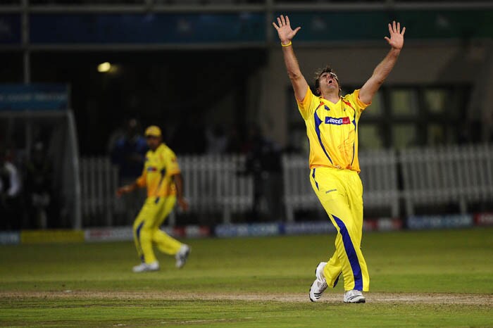 Chennai Super Kings bowler Justin Kemp reacts during the Champions League Twenty20 League match between Warriors and Chennai Super Kings at St. Georges park Stadium in Port Elizabeth. (AFP Photo) CLT20: Chennai vs Warriors