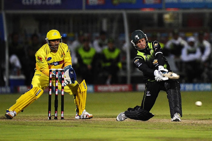 Warriors batsman Justin Kreusch plays a stroke during the Champions League Twenty20 League match between Warriors and Chennai Super Kings at St. Georges park Stadium in Port Elizabeth. (AFP Photo) CLT20: Chennai vs Warriors
