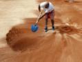 Preparing the court for French Open