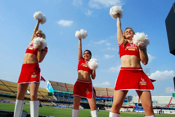 Cheergirls perform before the start of Champions League Twenty20 match between Cape Cobras and Otago Volts in Hyderabad. (PTI Photo) CLT20: Cobras vs Volts