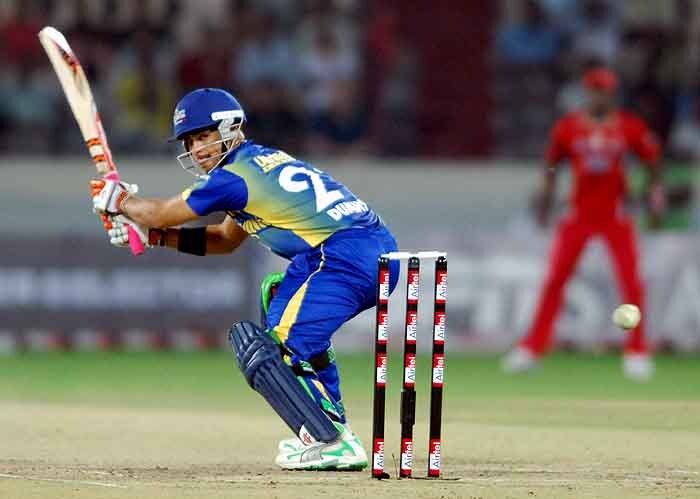 JP Duminy of Cape Cobras hit the ball to the boundary during the Champions League semi-final match against Trinidad and Tobago at Rajiv Gandhi International Cricket Stadium, Hyderabad on Thursday. CLT20 2nd semis: T&T vs Cobras