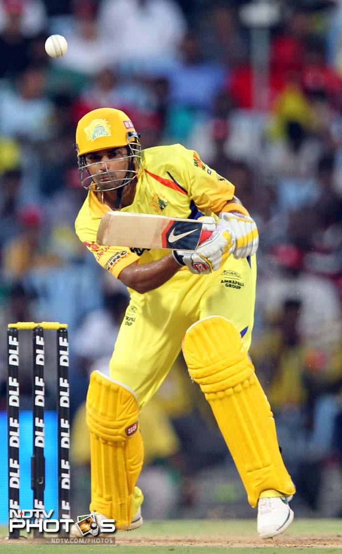 S Badrinath scored 25 and was the other man responsible for a good start. Once he followed Du Plessis back though, Kings XI bowlers struck with vengeance. (SESHADRI SUKUMAR / AFP) IPL 5: Punjab stun Chennai by 7 runs