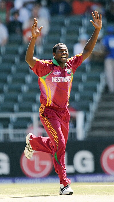 West Indies' Gavin Tonge celebrates unsuccessfully against Australia's Tim Paine during their Champions Trophy match at The New Wanderers Stadium in Johannesburg on Saturday. (AFP Photo) CT: WI vs Aus, Match 5