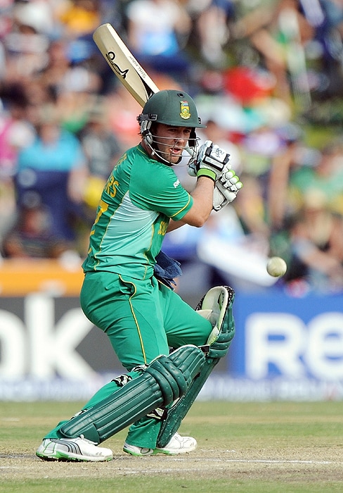South Africa's AB de Villiers plays a shot during their ICC Champions Trophy group match against New Zealand at SuperSport Park in Centurion on Thursday. (AFP Photo) CT: SA vs NZ, Match 3