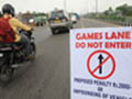 Congestion in New Delhi due to CWG lanes trial