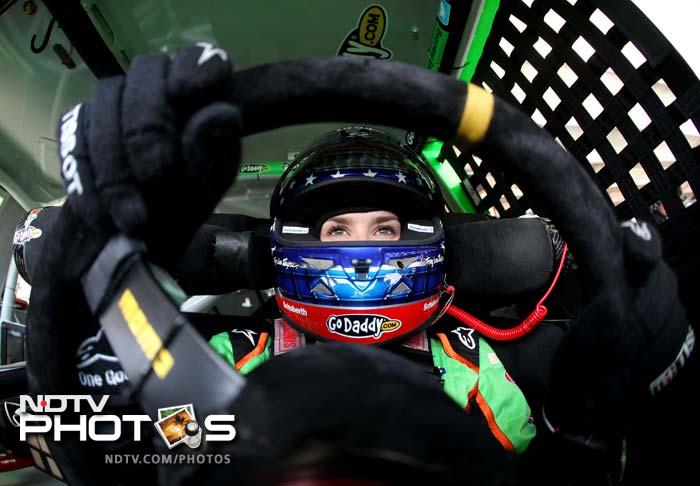 Danica sits in her car during practice for the NASCAR Sprint Cup Series AdvoCare 500 at Phoenix International Raceway on November 10, 2012.
