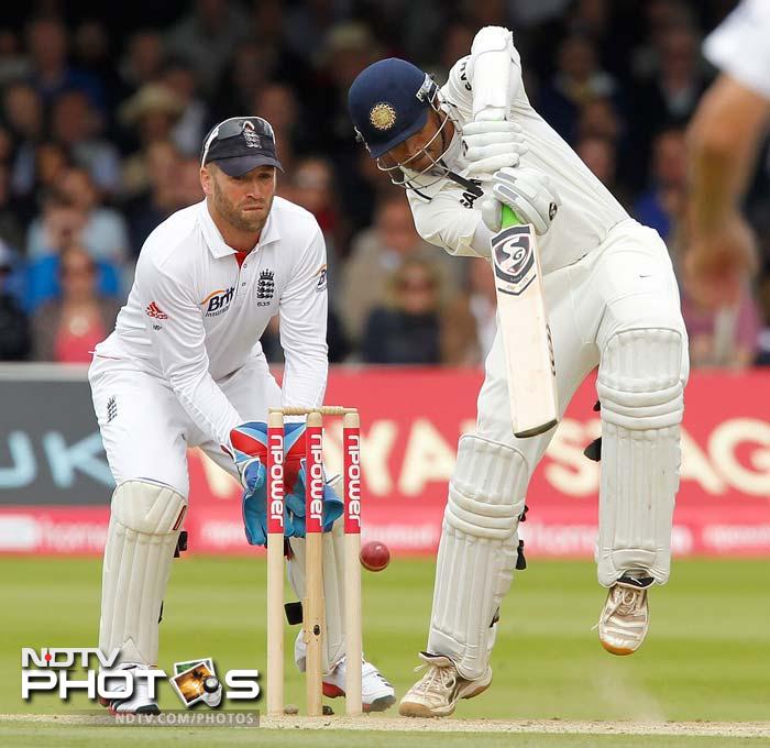 Dravid on the other hand kept his nerve and brought up his 61st Test half-century to battle on for India. 1st Test: England vs India (Day 3)
