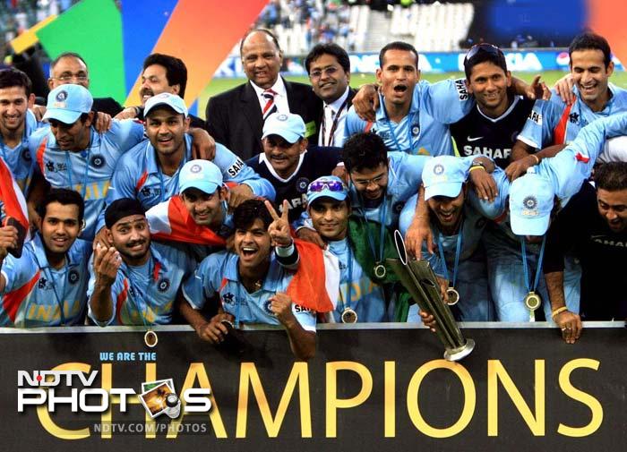 <b>T20 World Cup win:</b> Dhoni's first ever World title came in 2007. That was the year when India had made an embarrassing exit from the 50-over World Cup in the Caribbean. After the seniors Rahul Dravid, Sachin Tendulkar and Sourav Ganguly opted out of the T20 format, Dhoni was given the reins of the team. With his inspiring and innovative captaincy, Dhoni guided his team the title win and gave his countrymen a reason to cheer.