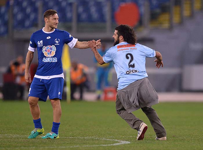 Diego Maradona shows combative side in Pope Francis' 'United for Peace'  game