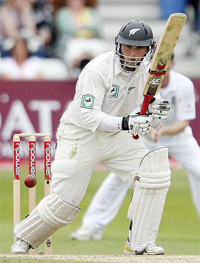 New Zealand's Daniel Flynn plays a stoke on day three during their 3rd Test match against England at Trent Bridge Stadium, Nottingham on June 7, 2008. Day 3: England vs New Zealand, 3rd Test