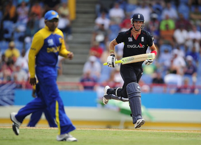 Kevin Pietersen scores a run during the ICC World Twenty20 first semifinal match between Sri Lanka and England. (AFP Photo) WT20: Eng vs SL