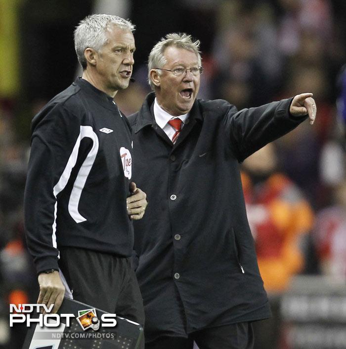 Manchester United Manager Sir Alex Ferguson had some complaints over the nature of the game; Stoke went ahead with some heavy challenges, exposing many Manchester United players to potential injuries. (AFP Photo) EPL Match-Week 6