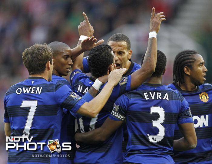 Nani set the tempo as he scored a brilliant goal after a sparkling run from midfield, leaving the Stoke City defense in no man's land. (AFP Photo) EPL Match-Week 6