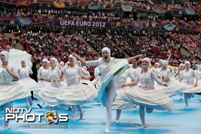 Artists perform during the Euro 2012 soccer championship opening ceremony in Warsaw. (AP Photo/Gero Breloer) Euro 2012 gets underway with opening ceremony