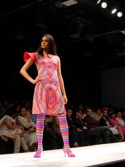 Ashish Pandey used bright colours and unconventional patterns for his designs Fashion finale