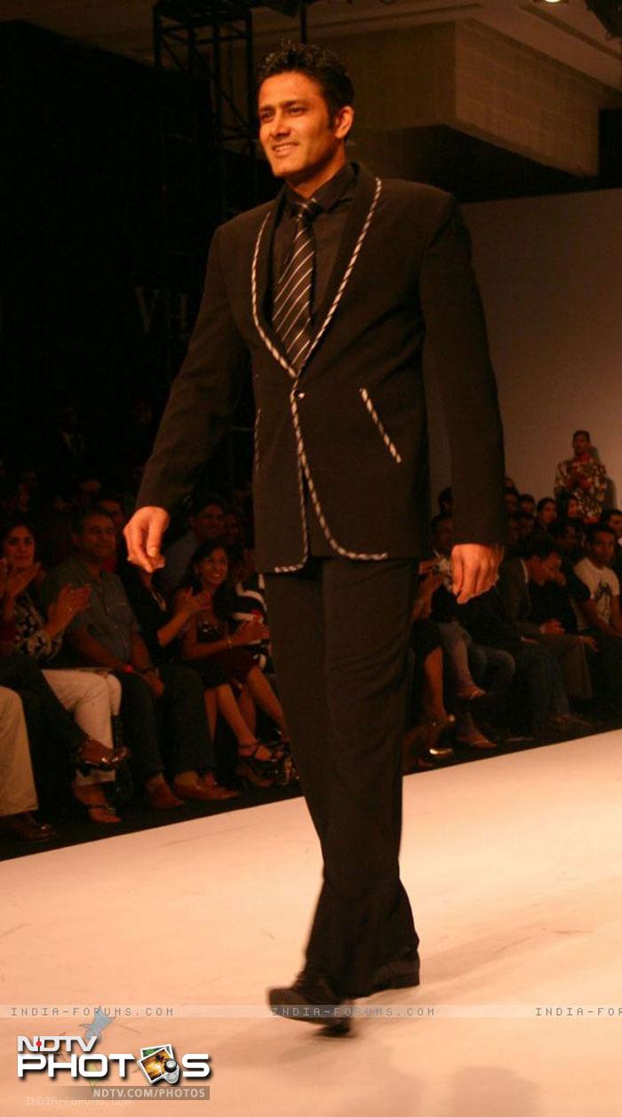 Anil Kumble bowled everyone over as he walked the ramp for designer Manoviraj Khosla in 2009.