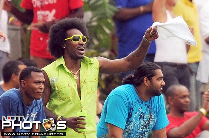 The IPL's leading scorer has been dropped out of the West Indies side following a spat with the Board. New look Gayle graces the stands