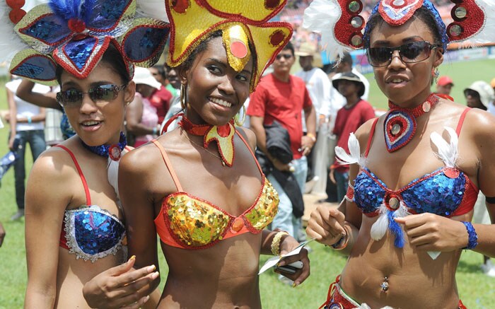 Artists jive as they watch reggae singer Shaggy perform before the opening match of the ICC World Twenty20 tournament at the Providence Stadium in Guyana. (AFP Photo) ICC WT20 opening ceremony