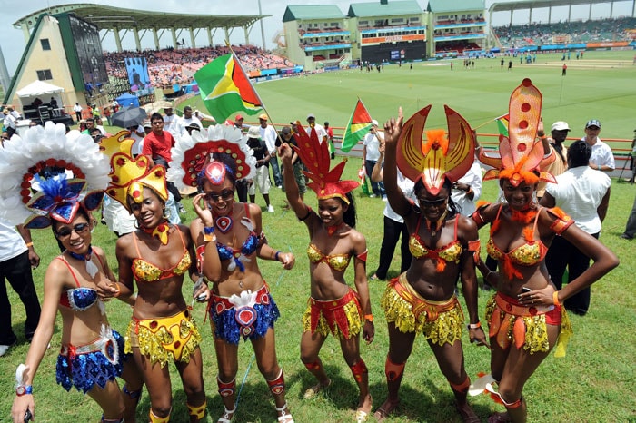 Artists perform before the opening match of the ICC World Twenty20 tournament at the Providence Stadium in Guyana. (AFP Photo) ICC WT20 opening ceremony