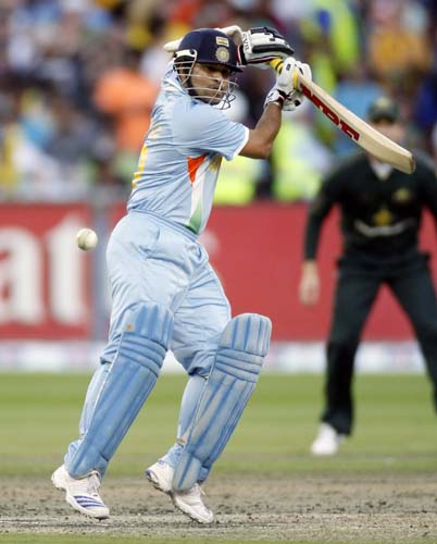 Sachin Tendulkar in action during the one-day international cricket match against Australia at the Melbourne Cricket Ground on Sunday, February 10, 2008. 4th Match: India vs Australia