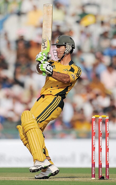 Australia's Rricky Ponting plays a shot during the fourth ODI match against India at Mohali on Tuesday. (AFP Photo) Australia bounce back against India