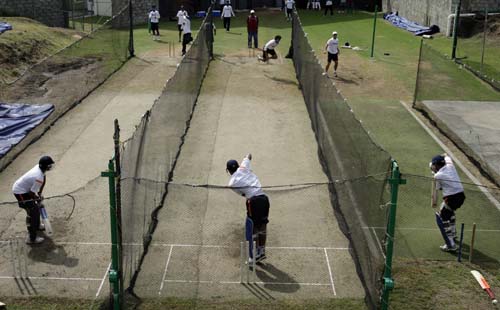India's cricket player practice in the nets during a training session at Beausejour ground in Gros-Islet. (AP Photo) India prepare for 3rd ODI