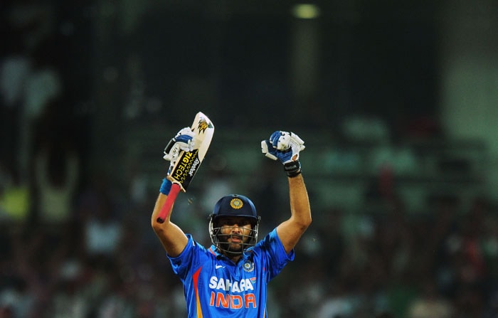 Yuvraj Singh celebrates the win over New Zealand during the final ODI in Chennai. (AFP Photo) India sweep series 5-0