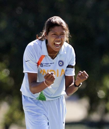 Indian skipper Jhulan Goswami celebrates during the opening match of the ICC Women's World Cup against Pakistan. (ICC) WWC: India vs Pakistan