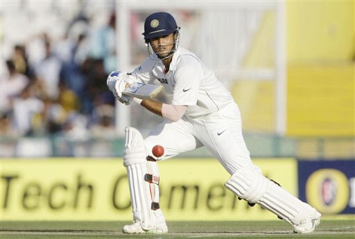 Sourav Ganguly bats on the first day of the second Test between India and Australia in Mohali. Ganguly completed his 7000 Test runs. India vs Australia: 2nd Test, Day 1