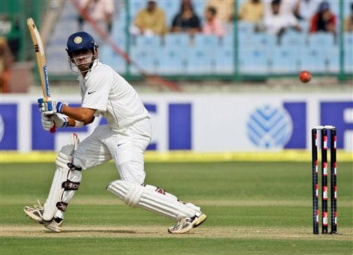 Gautam Gambhir bats during the first day of the third cricket Test match between India and Australia in New Delhi on Wednesday, October, 2008. India vs Australia: 3rd Test, Day 1