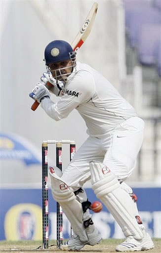 Virender Sehwag bats during the fourth day of the final Test between India and Australia in Nagpur. India vs Australia: 4th Test, Day 4