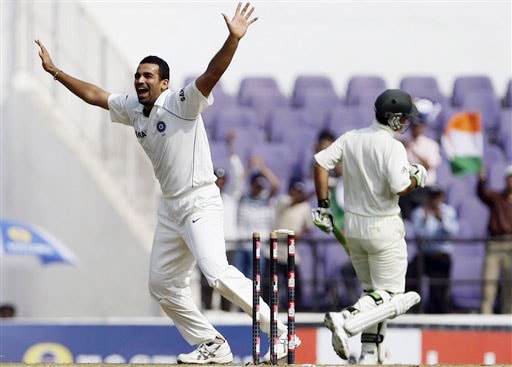 Zaheer Khan celebrates as Ricky Ponting is run-out on the fifth day of the final Test between India and Australia in Nagpur. India vs Australia: 4th Test, Day 5