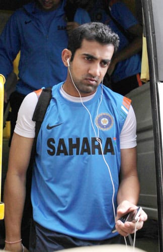 Gautam Gambhir arrives for the team's fitness and conditioning camp, ahead of tri-series in Sri Lanka and Champions Trophy, in Bangalore. (PTI Photo) Team India fitness camp