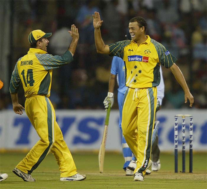 Andrew Symonds took top honours from the match as he scalped 4 Indian wickets to dismiss the side for a paltry 125. In their reply, Australia lost the single wicket of Adam Gilchrist as they chased the target down in 22.2 overs. (Getty Images) Reviving the riveting rivalry