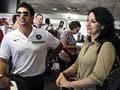 Photo : Sachin, Anjali at Melbourne airport